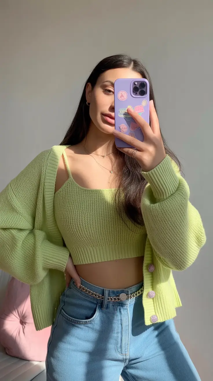 casual spring outfits 2026 A Soft Knit Duo for Cozy Spring Glow