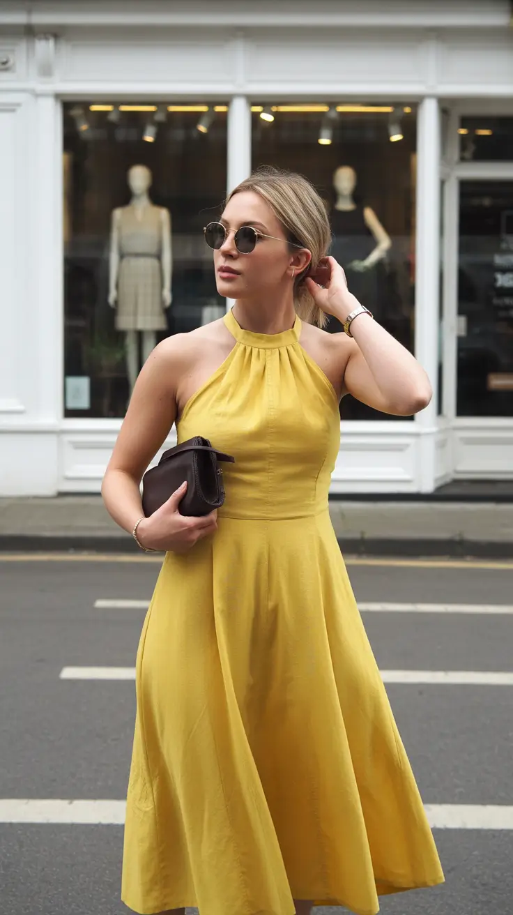 casual spring outfits 2026 Sunlit Sophistication in a Yellow Dress