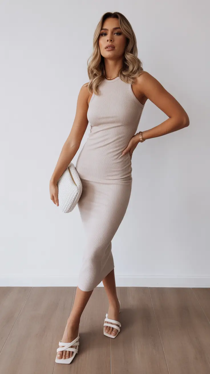 best spring outfits to wear 2026 - Neutral Ribbed Elegance for Minimalist Spring Days