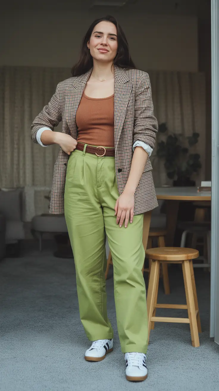 best spring outfits to wear 2026 - Earthy Tones and Spring Greens for an Effortless Smart-Casual Look