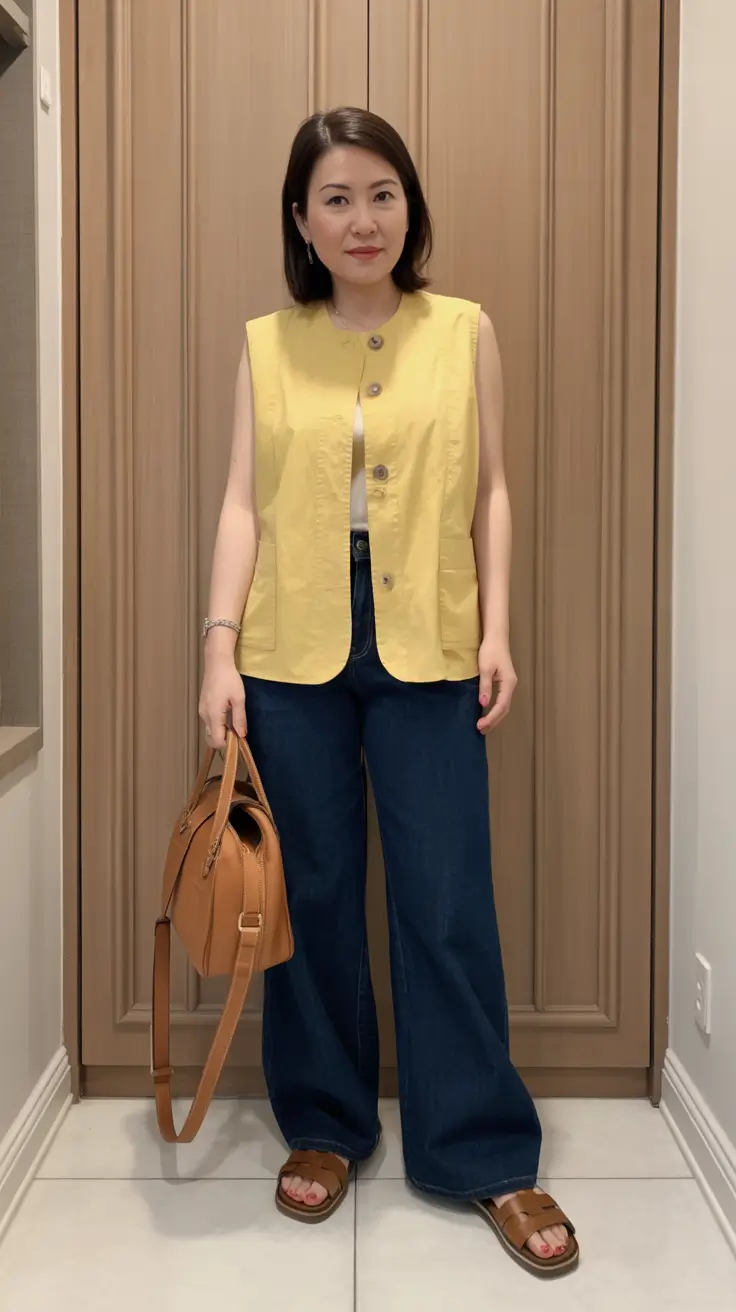 best spring outfits to wear 2026 - Soft Yellow Vest Layers for Casual Everyday Spring