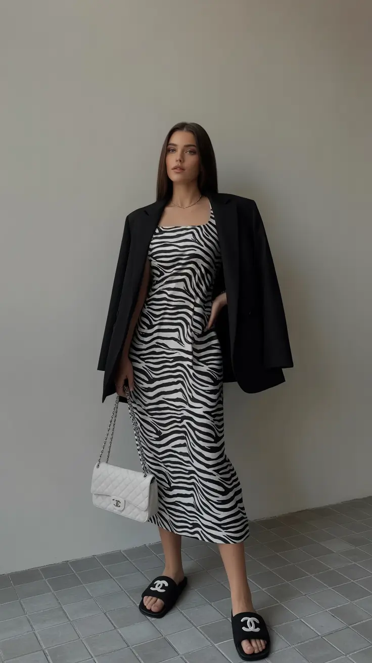 best spring outfits to wear 2026 - Monochrome Zebra Elegance with a Modern Spring Edge