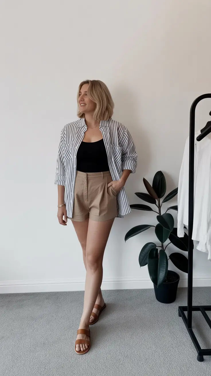 minimalist spring wardrobe 2026 - Striped Ease with Warm-Weather Structure