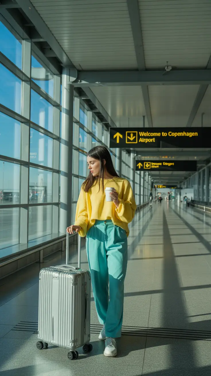 classy airport spring outfits 2026 Bright Spring Color Blocking for Effortless Travel