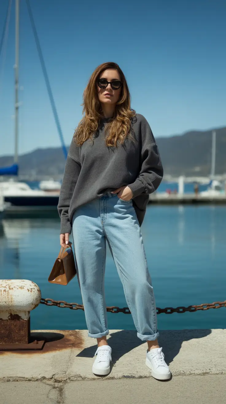 classy spring transition outfits in 2026 Cozy Coastal Simplicity With Relaxed Denim