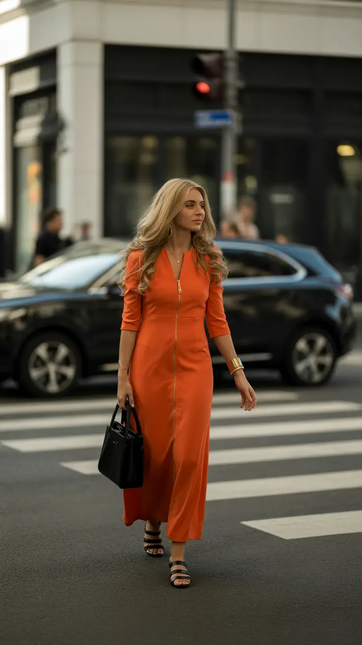 classy spring transition outfits in 2026 Bold Citrus Elegance for City Days