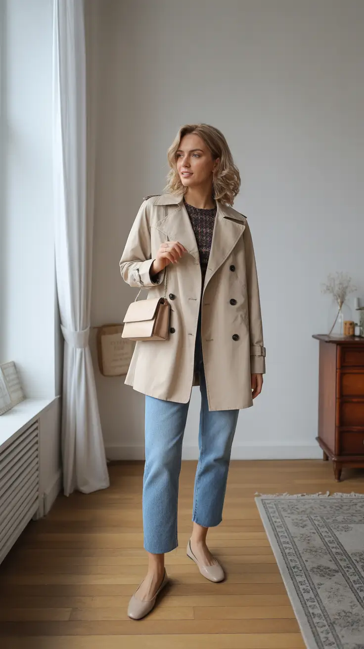 cute spring outfit for friday 2026 - Classic Trench and Denim for a Timeless Friday