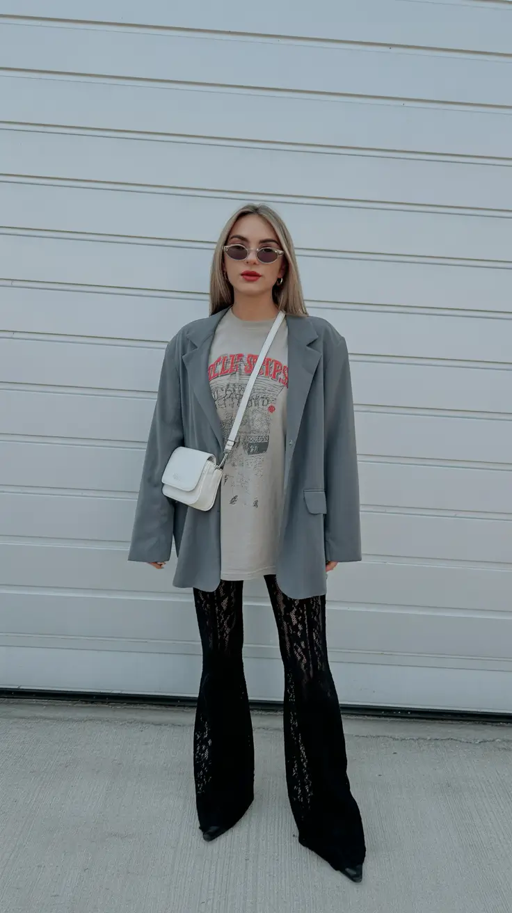 cute spring outfit for friday 2026 - Edgy Layers for a Friday Going-Out Moment