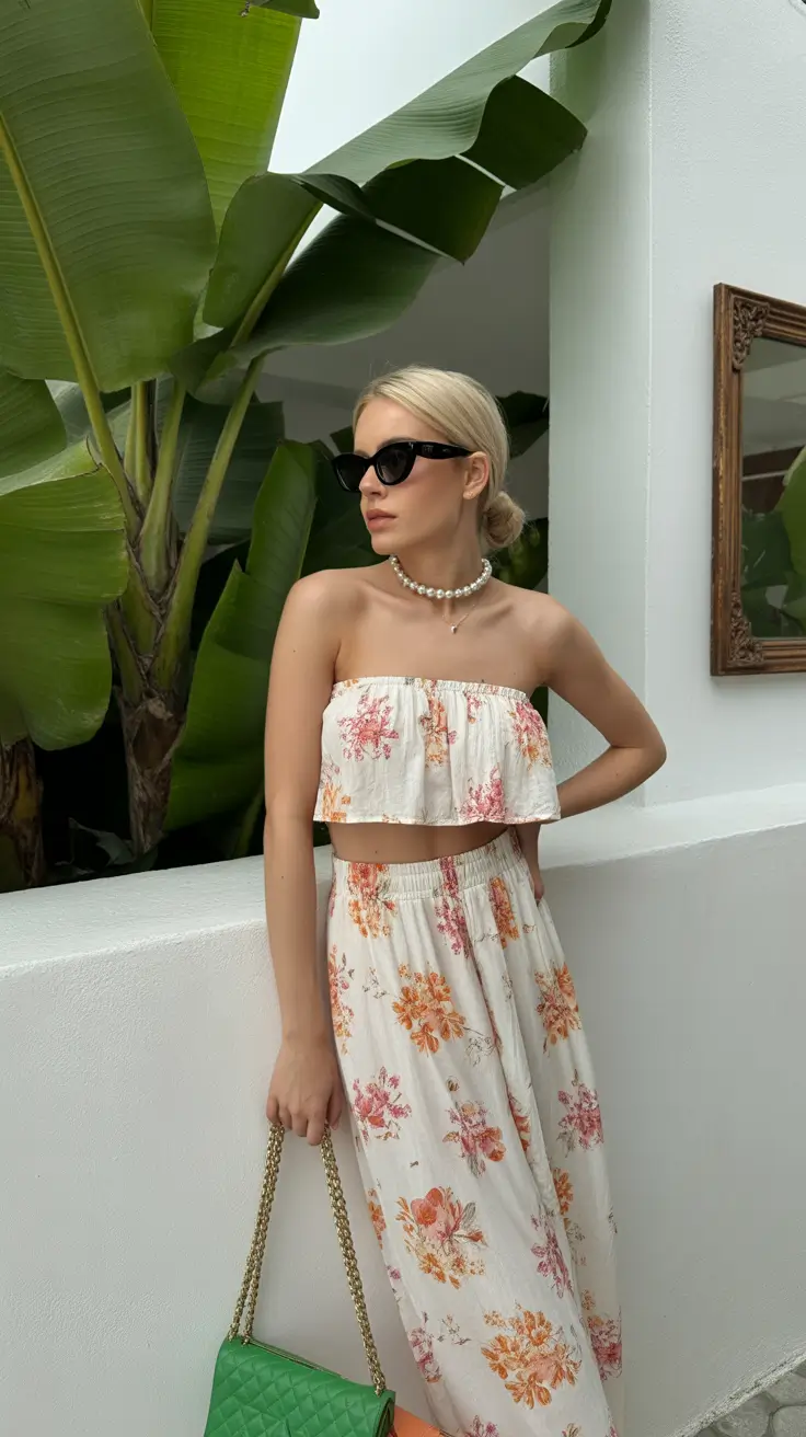 glam spring break outfit 2026 Romantic Florals