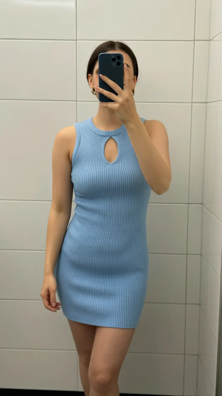 glam spring break outfit 2026 Blue Knit