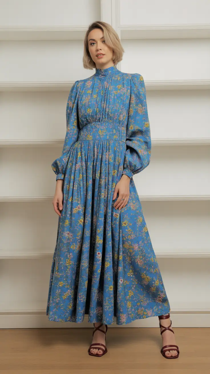 early spring outfits 2026 Vintage Blue Elegance