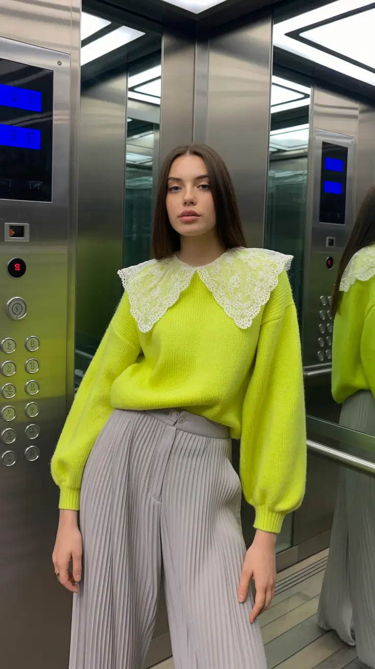 early spring outfits 2026 Neon Lace Play