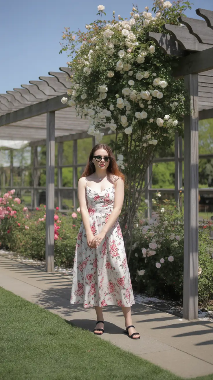 april outfits ideas 2026 Garden Party Floral Dress for Bright Spring Days