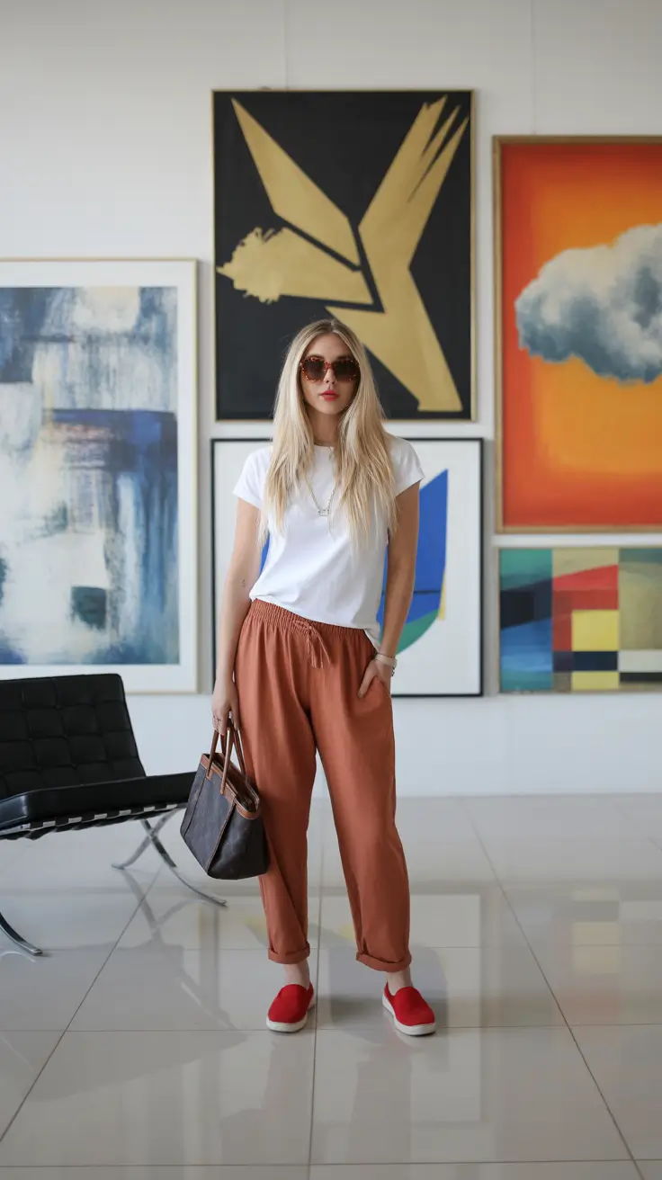april outfits ideas 2026 Relaxed Art Gallery Look for Creative City Days