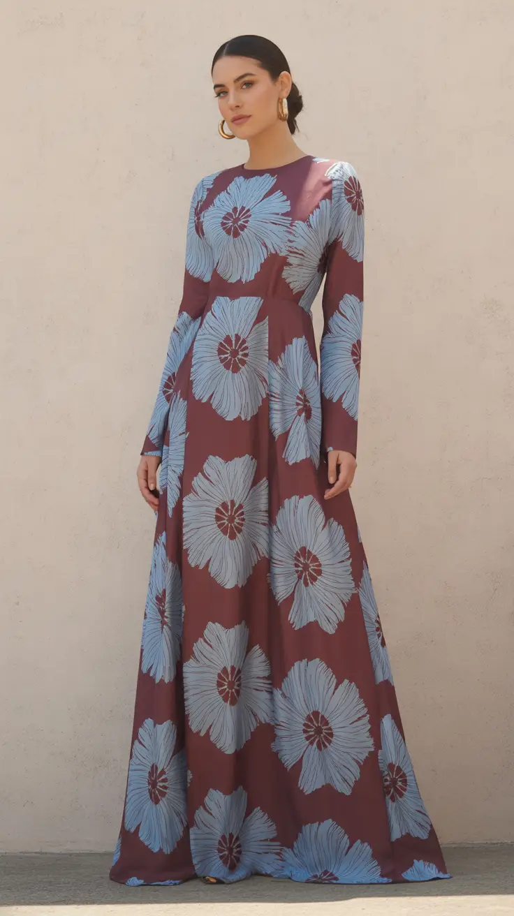 april outfits ideas 2026 Statement Floral Maxi Dress for Elegant Evenings