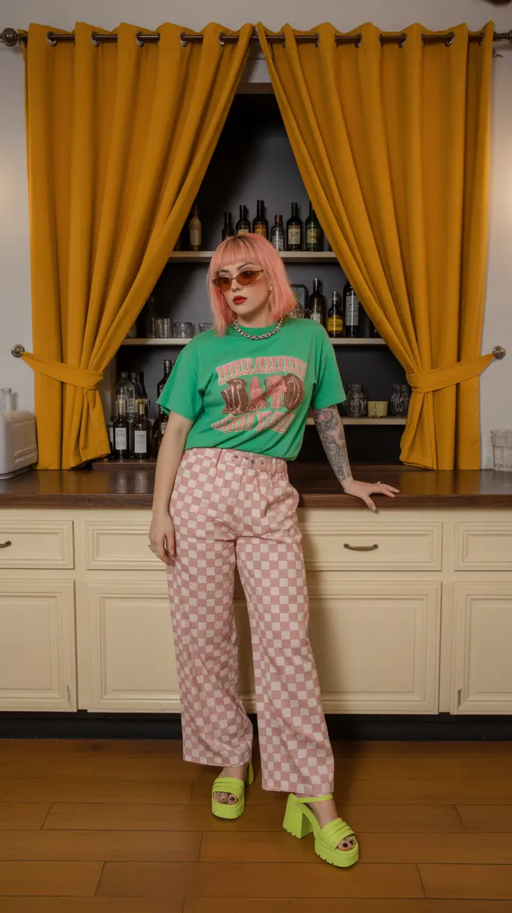 april outfits ideas 2026 Playful Retro Street Style With Bold Color Energy