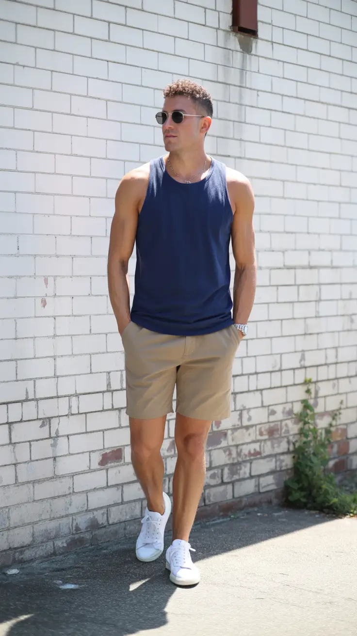 casual summer outfits men 2026 Clean Athletic Minimalism for Urban Heat