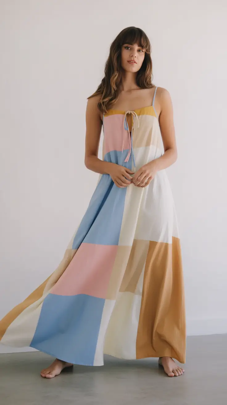 chic summer fashion outfits 2026 Soft Color Block Dresses That Move With You