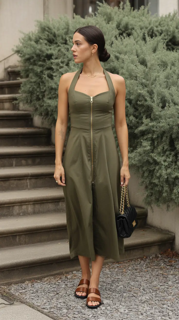 chic summer fashion outfits 2026 Olive Midi Dresses That Redefine Quiet Elegance