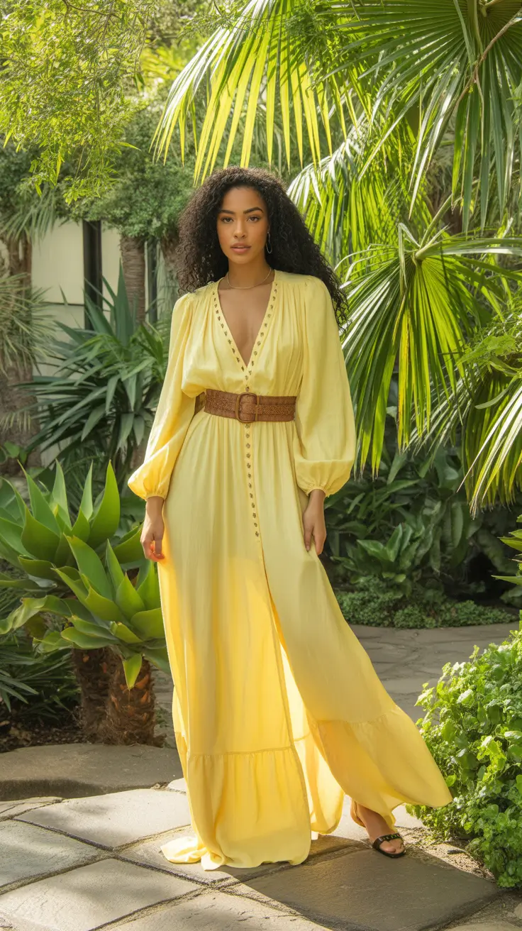 chic summer fashion outfits 2026 Golden Flow Dresses That Capture Soft Summer Drama
