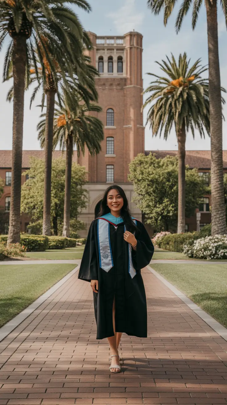 graduation look ideas 2026 Traditional Academic Gown with Elegant Minimal Styling