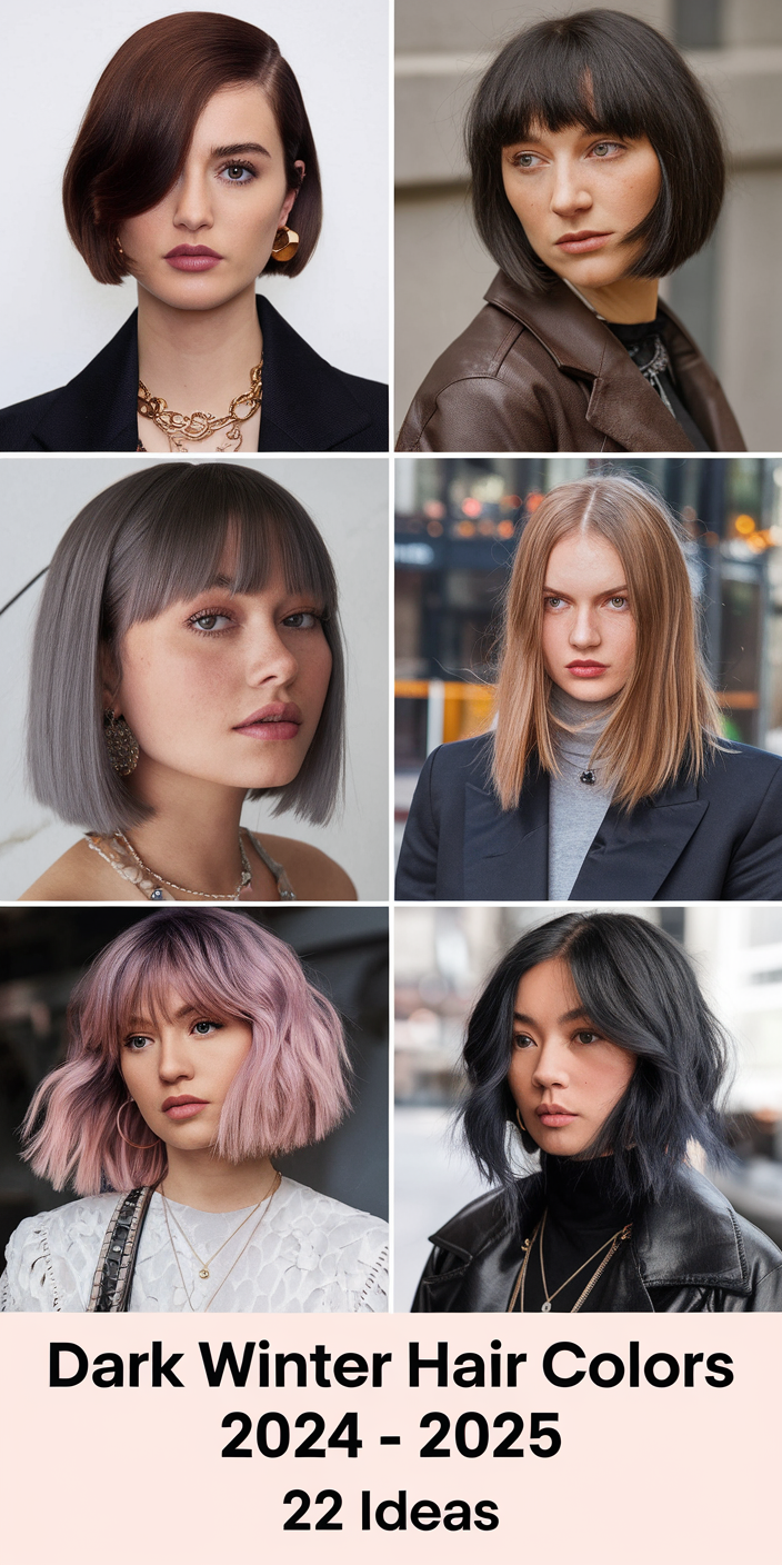 Dark Winter Hair Colors 2024 - 2025: 22 Inspiring Ideas for Brunettes, Blondes, & Highlights