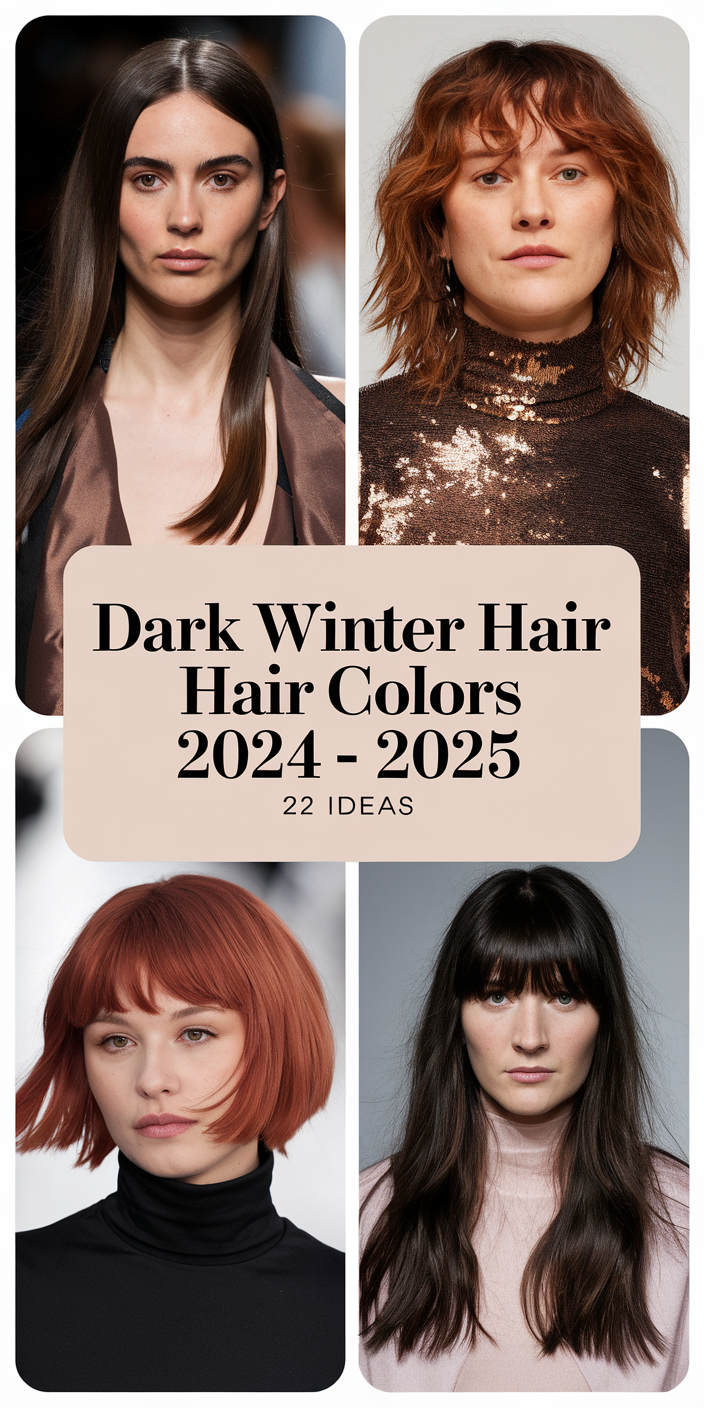 Dark Winter Hair Colors 2024 - 2025: 22 Inspiring Ideas for Brunettes, Blondes, & Highlights