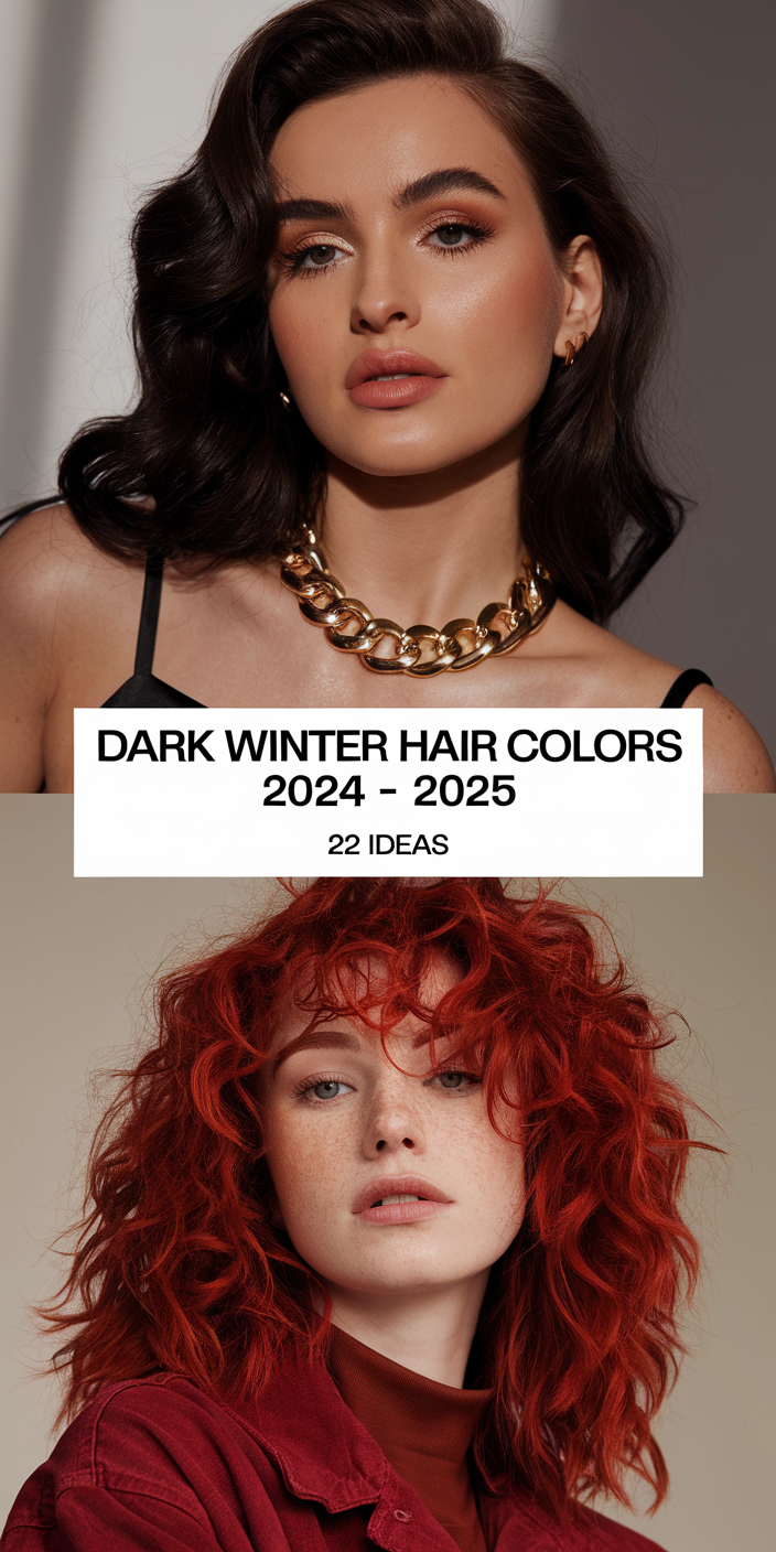 Dark Winter Hair Colors 2024 - 2025: 22 Inspiring Ideas for Brunettes, Blondes, & Highlights