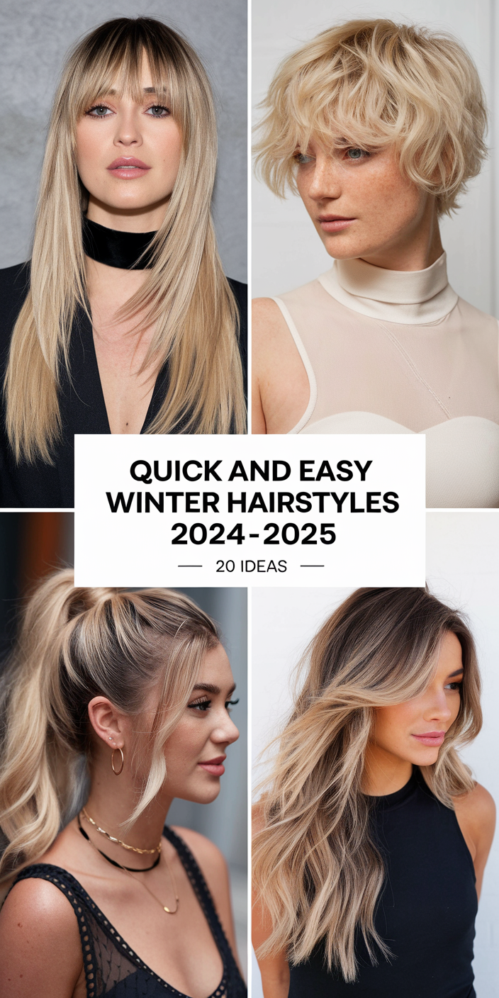 Quick and Easy Winter Hairstyles 2024 - 2025: 20 Cute Ideas for All Hair Types