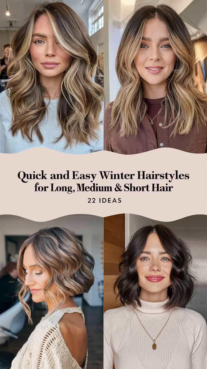 22 Quick and Easy Winter Hairstyles for Long, Medium, and Short Hair – Stylish Ideas