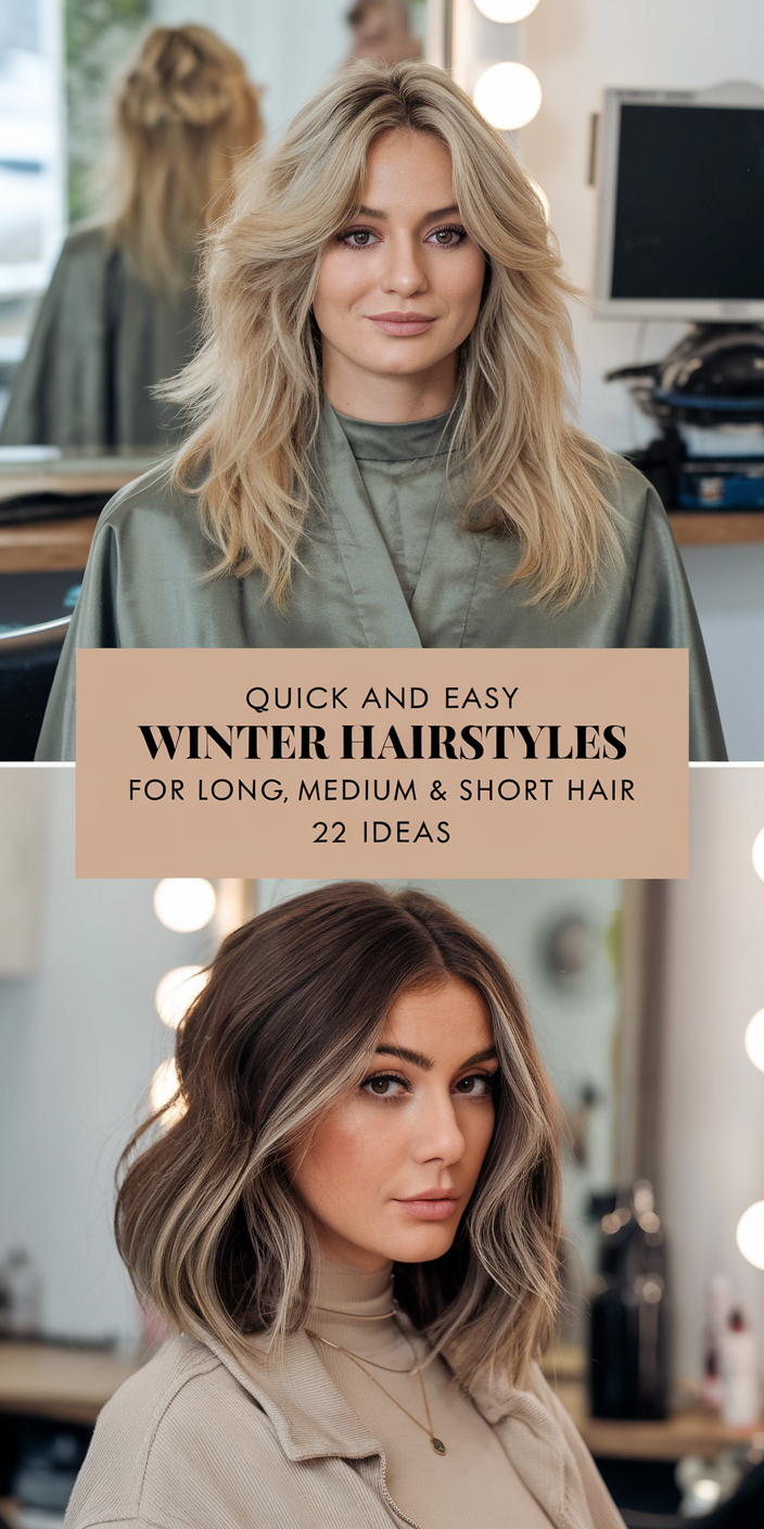 22 Quick and Easy Winter Hairstyles for Long, Medium, and Short Hair – Stylish Ideas