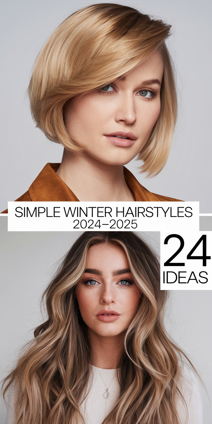 24 Simple Winter Hairstyles 2024-2025: Cute, Easy Ideas for Long & Short Hair