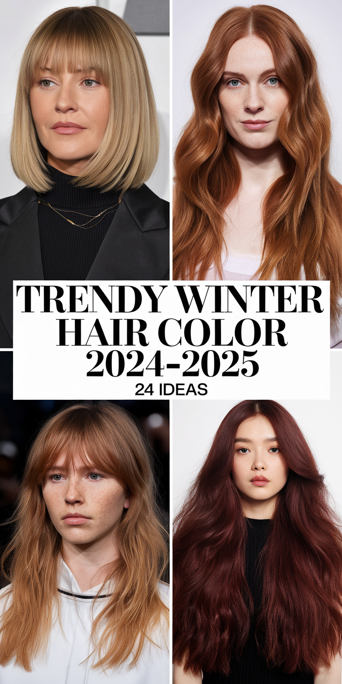 Top 24 Trendy Winter Hair Color Ideas for 2024-2025: Best Styles for All Hair Types