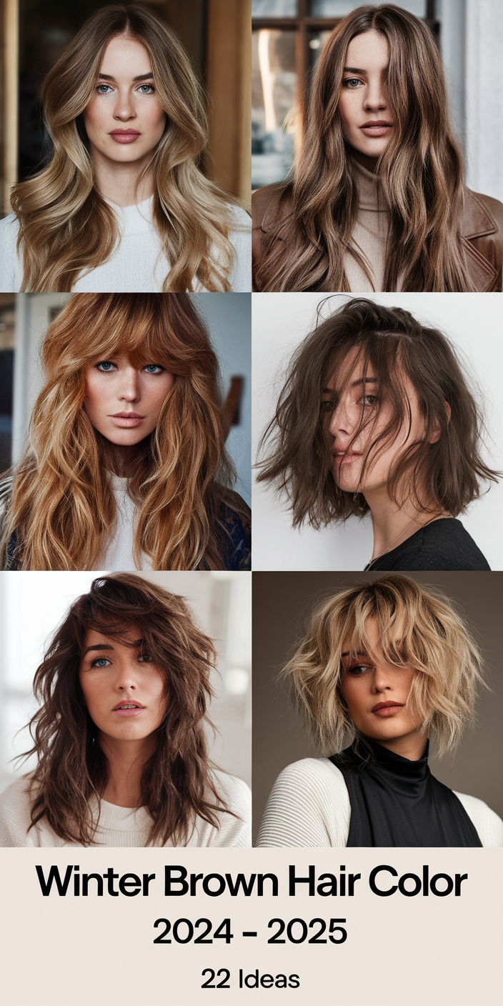 Top 22 Winter Brown Hair Color Ideas 2024-2025: Highlights, Balayage & Brunette Styles