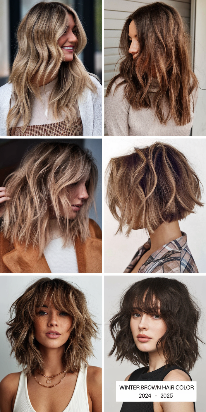 Top 22 Winter Brown Hair Color Ideas 2024-2025: Highlights, Balayage & Brunette Styles