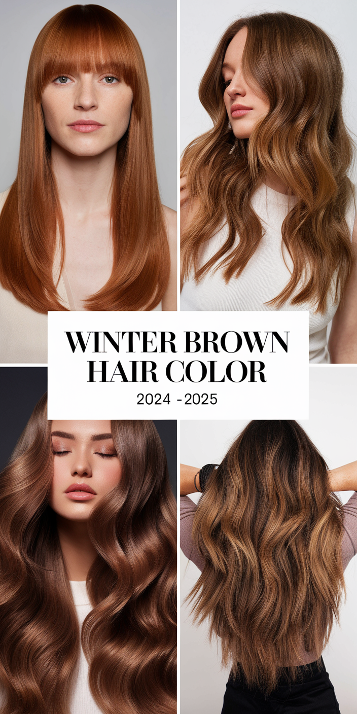 Top 22 Winter Brown Hair Color Ideas 2024-2025: Highlights, Balayage & Brunette Styles