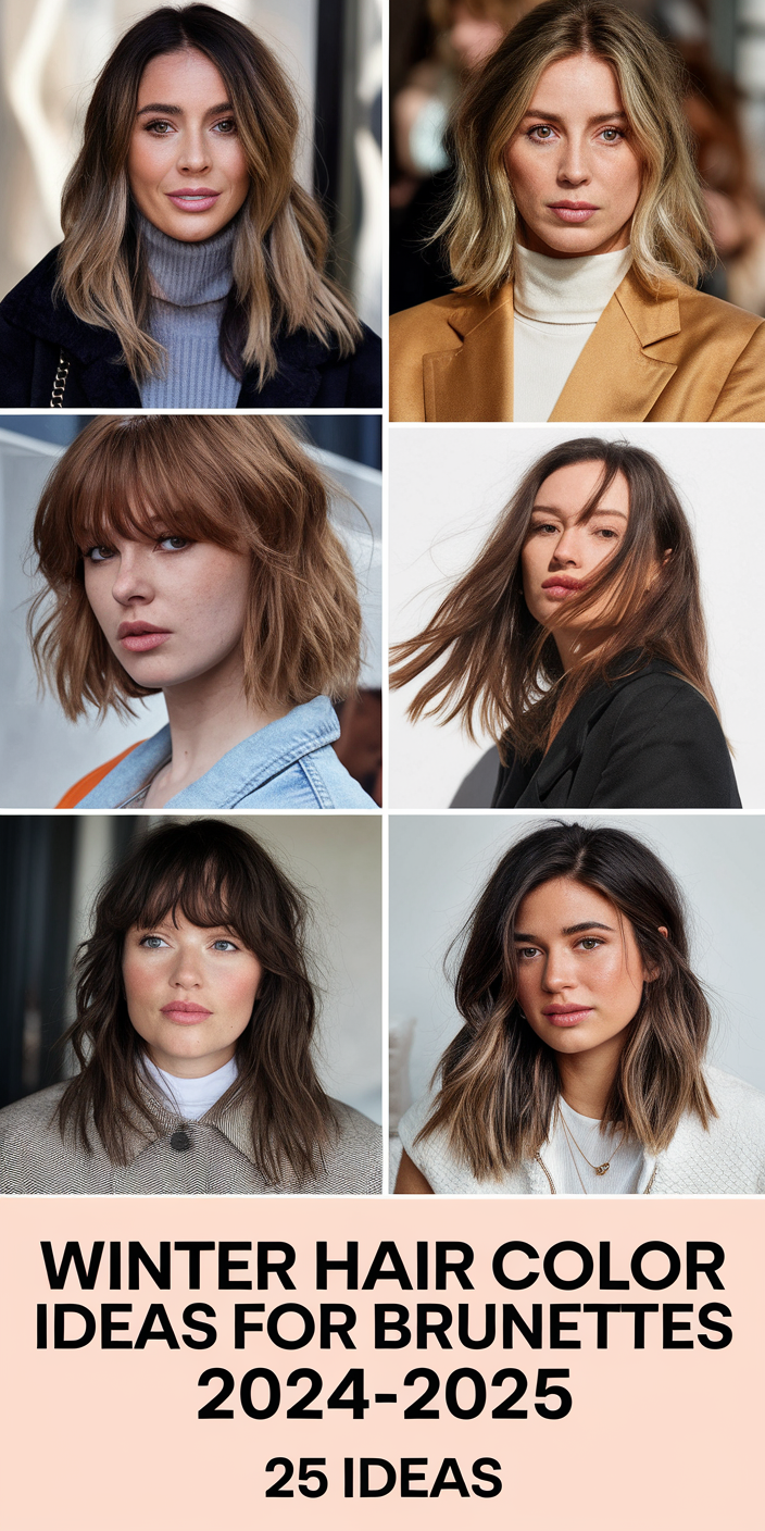 Top 25 Winter Hair Color Ideas for Brunettes 2024 2025: Highlights, Balayage, and More