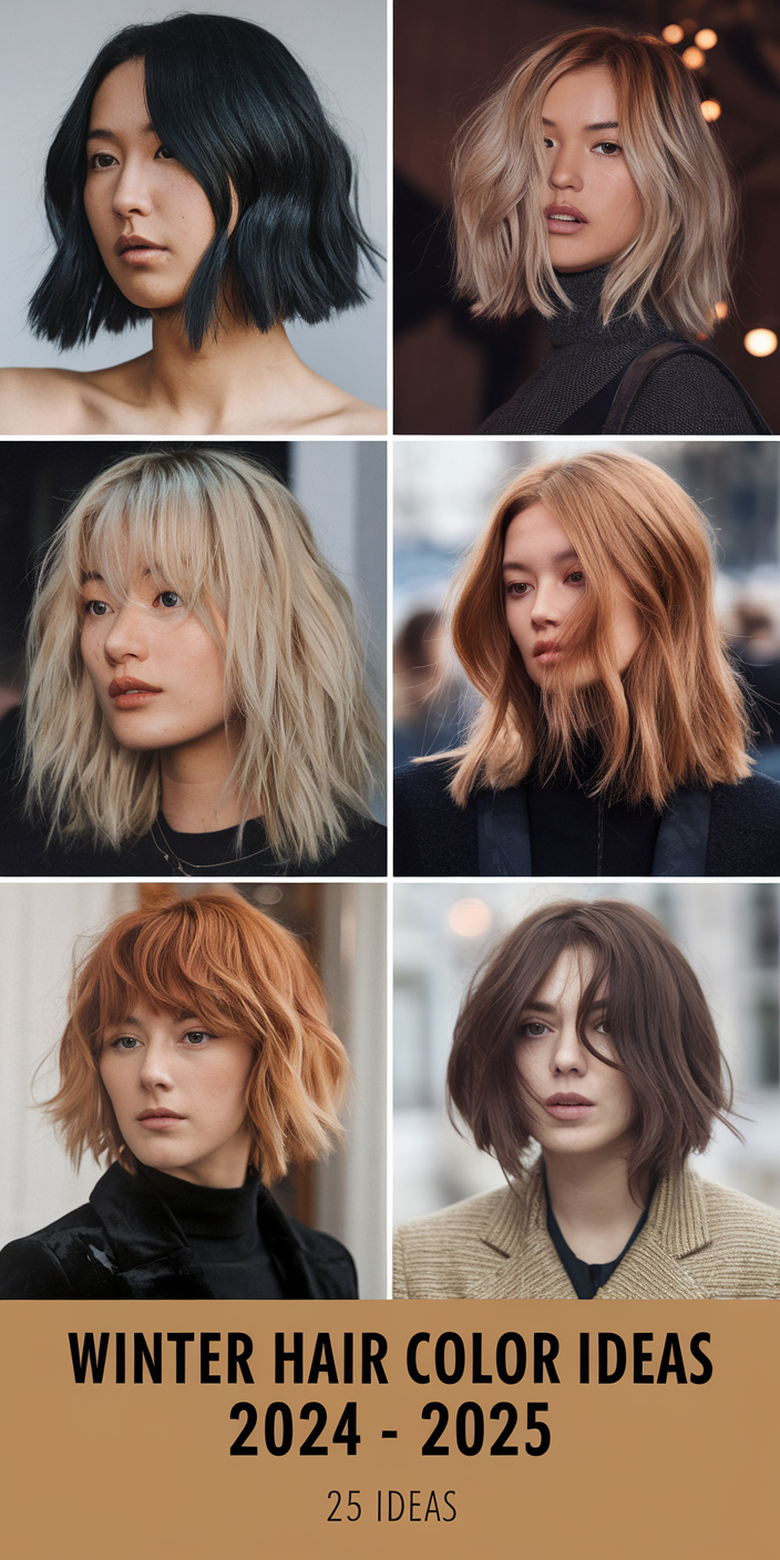 25 Trendy Winter Hair Color Ideas for 2024 – 2025: Blondes, Brunettes, and More