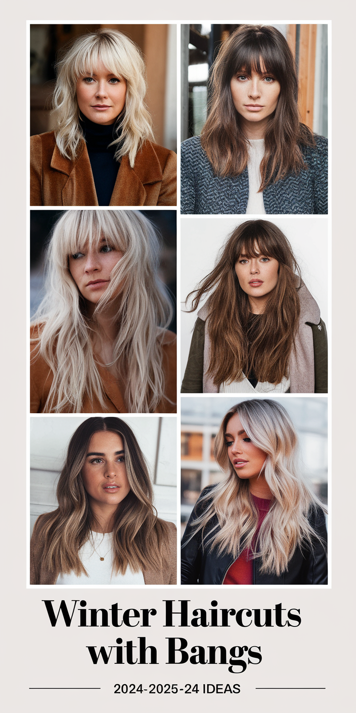 Winter Haircuts with Bangs 2024 - 2025: Top 24 Ideas for All Hair Lengths and Styles