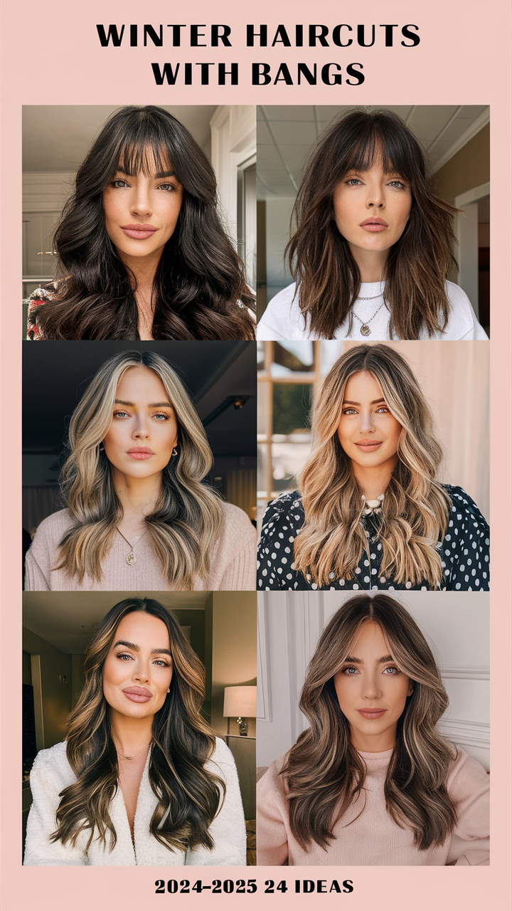 Winter Haircuts with Bangs 2024 - 2025: Top 24 Ideas for All Hair Lengths and Styles