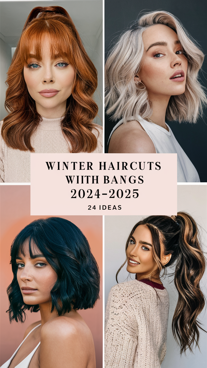 Winter Haircuts with Bangs 2024 - 2025: Top 24 Ideas for All Hair Lengths and Styles