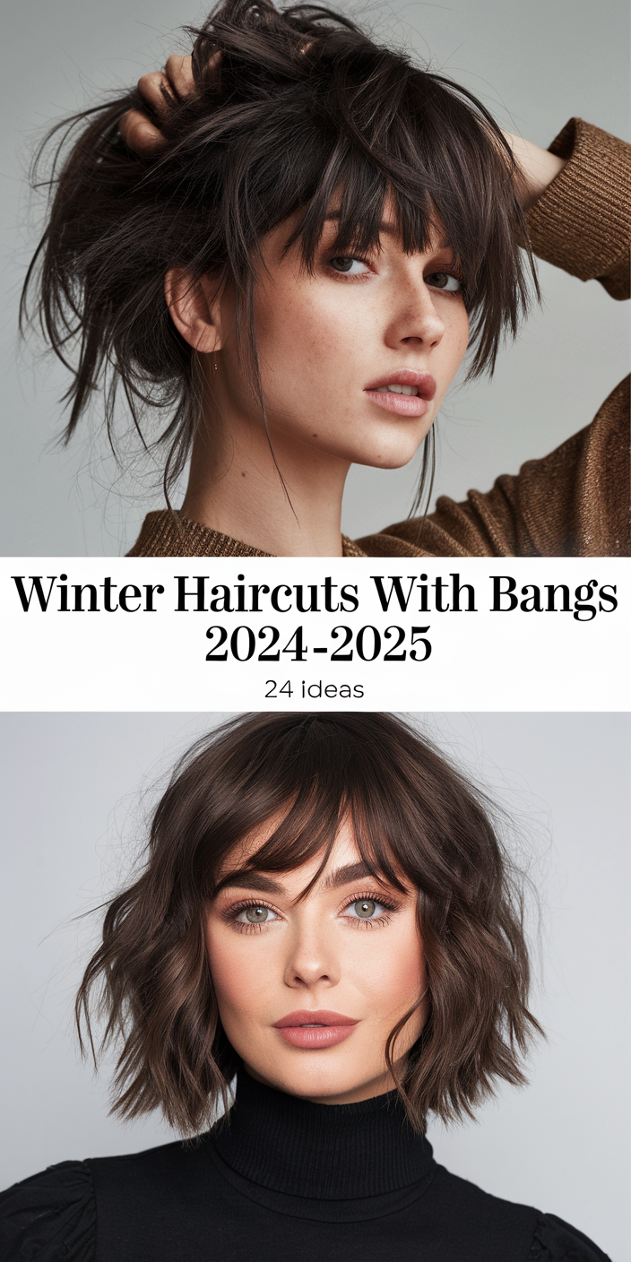 Winter Haircuts with Bangs 2024 - 2025: Top 24 Ideas for All Hair Lengths and Styles