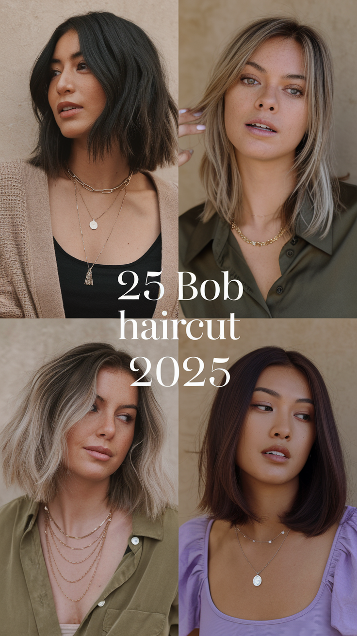 Top 25 Bob Haircut Ideas for 2025: Modern, Classic, Curly, and Textured Styles