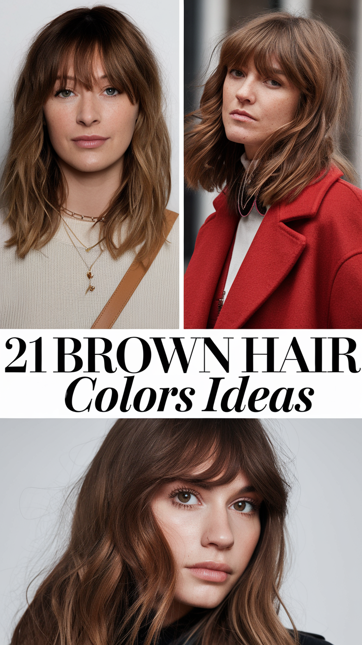 Top 21 Brown Hair Colors Ideas for 2025: Dark, Light, Brunettes & Highlights