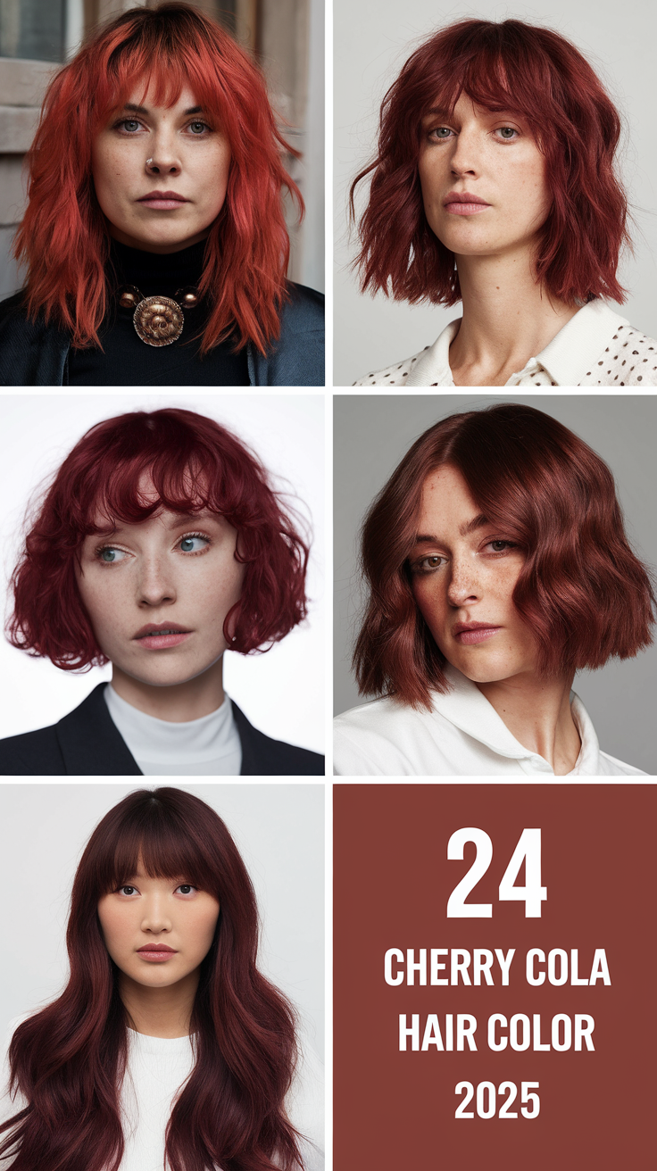 Cherry Cola Hair Color 2025: Top 24 Ideas for All Skin Tones and Hair Types