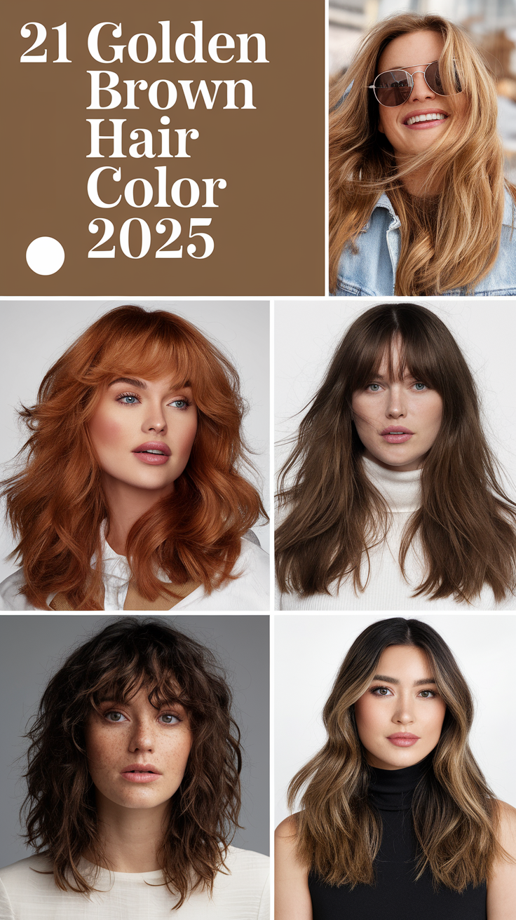 Top 21 Golden Brown Hair Color Ideas for 2025: Highlights, Styles, and Trends