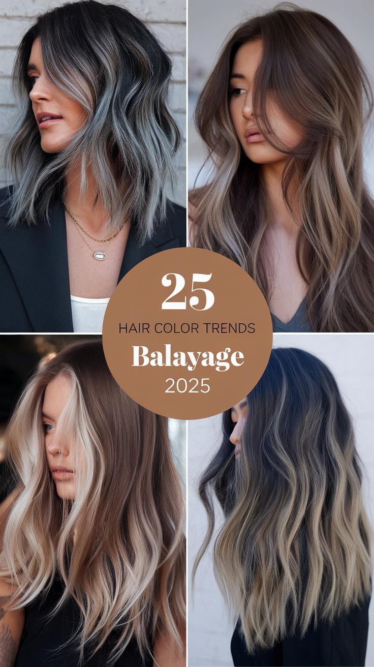 Top 25 Hair Color Trends Balayage 2025: Fall Blonde & Dark Brown Highlight Ideas