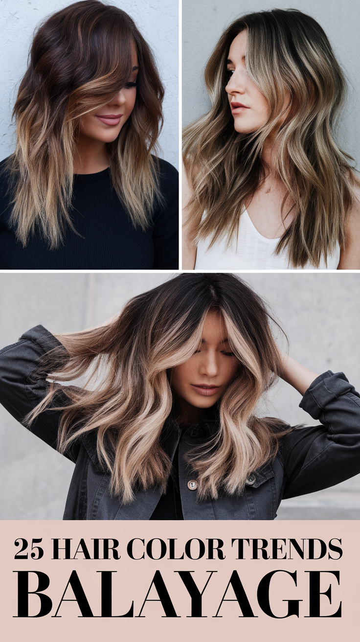 Top 25 Hair Color Trends Balayage 2025: Fall Blonde & Dark Brown Highlight Ideas