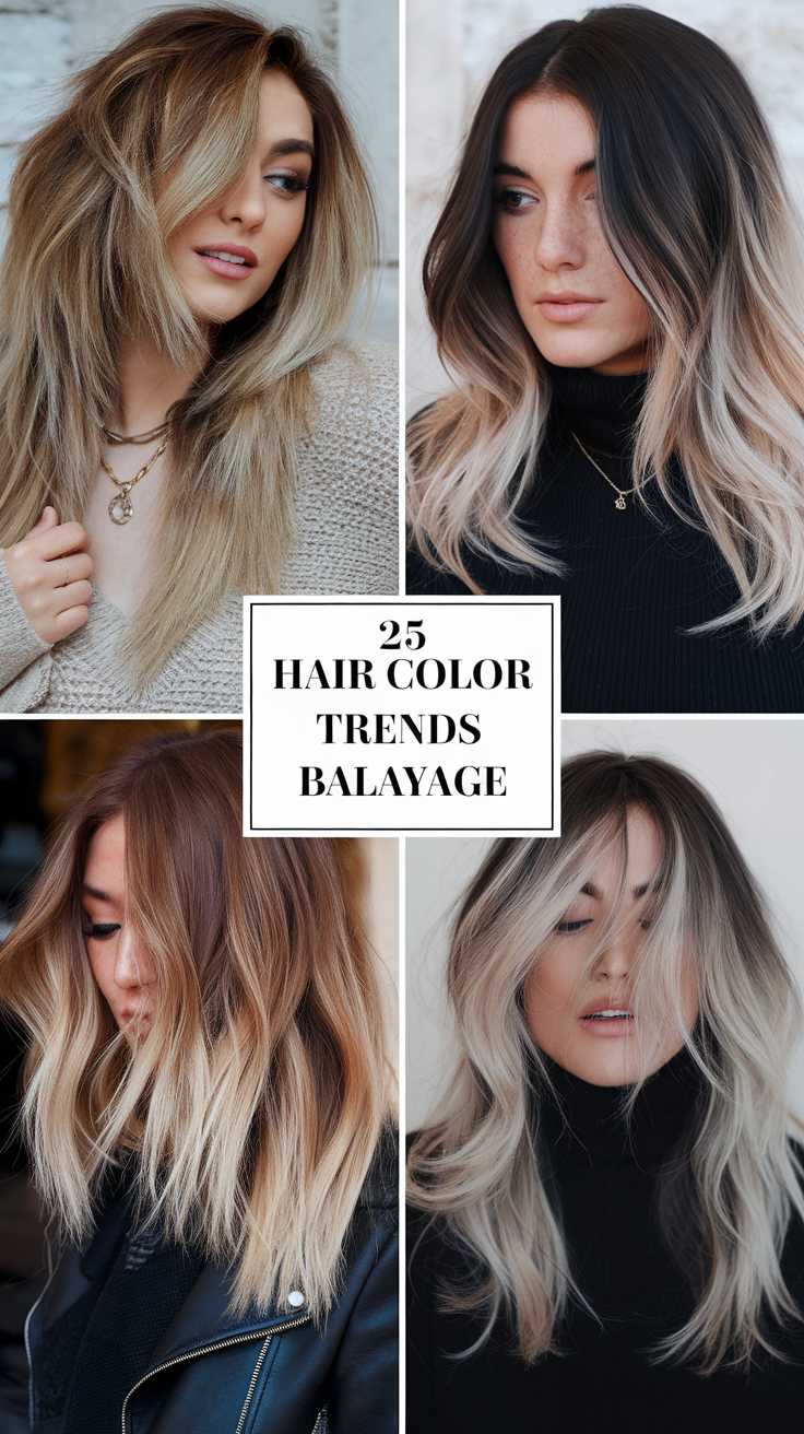 Top 25 Hair Color Trends Balayage 2025: Fall Blonde & Dark Brown Highlight Ideas