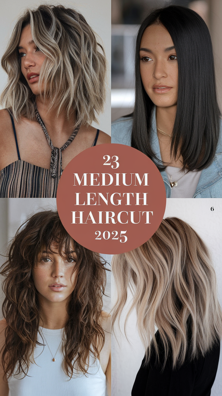 23 Ideas Trendy Medium Length Haircuts for 2025: Layers, Bangs, and Curtain Bangs